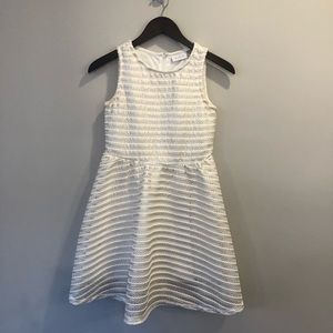 Children’s Place white & gold dress 10/12